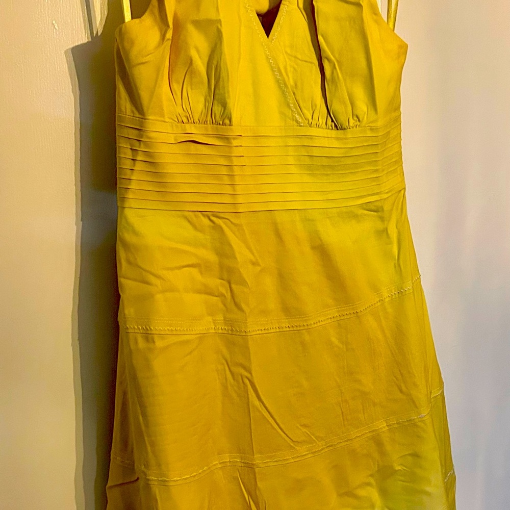 BCBG Max Azria Fit and Flare Yellow Dress